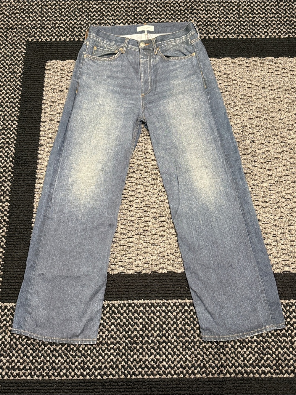 Rag & Bone Liquid Miramar Wide Leg Pants Women’s 26 Trompe L’Oeil Casual Denim